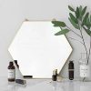 Hexagon Hanging Wall Mirror Decor (Gold Color)