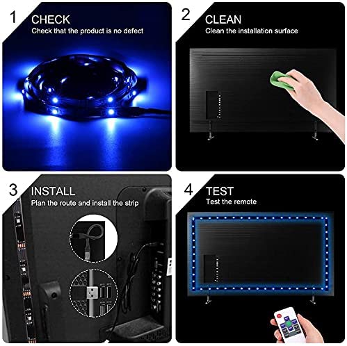 LED Strip Lights Rope Light for TV, Gaming and Computer (Lights Strip App with Remote Control) – 3M