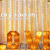 USB Powered 300 LED Curtain String Light with 8 Modes and Remote Control for Bedroom Party Wedding Decorations