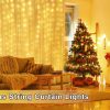 USB Powered 300 LED Curtain String Light with 8 Modes and Remote Control for Bedroom Party Wedding Decorations