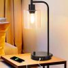 Industrial Table Lamp with 2 USB Port for Bedside Nightstand Desk and Living Room Office (Bulb not Included). – 2