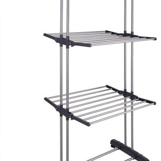 3 Tier Foldable Clothes Drying Rack for Laundry Dryer with Hanger Stand Rail Indoor