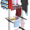 3 Tier Foldable Clothes Drying Rack for Laundry Dryer with Hanger Stand Rail Indoor