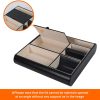 Valet Tray Leather Multi Catch Storage Box for Jewellery Accessories, Keys, Phone, Wallet, Coin, Jewellery (Black)