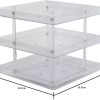 3 Tier 360 Rotating Display Rack Organizer Stand for Clear Nail Polish and Makeup Cosmetics with Acrylic Guard