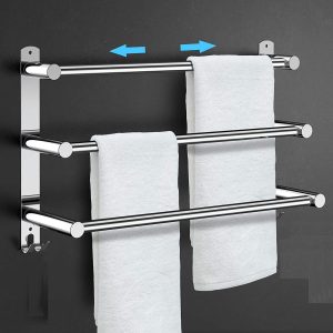 Stretchable 45-75 cm Towel Bar for Bathroom and Kitchen – Three Bars