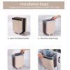 Foldable Wall Trash Bin Hanging Waste Bin Under Kitchen Sink with Top Ring to Fix Garbage Bag (Gray)