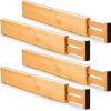 Bamboo Adjustable Kitchen Drawer Dividers (Large, 44-55 cm) – 4