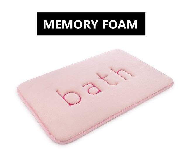 Extra Thick Memory Foam & Super Comfort Bath Rug Mat for Bathroom (60 x 40 cm) – Pink