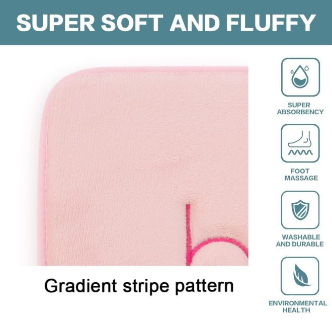 Extra Thick Memory Foam & Super Comfort Bath Rug Mat for Bathroom (60 x 40 cm) – Pink