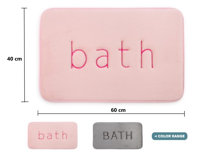 Extra Thick Memory Foam & Super Comfort Bath Rug Mat for Bathroom (60 x 40 cm) – Pink