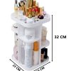 360 Rotating Large Capacity Makeup Organizer for Bedroom and Bathroom – White