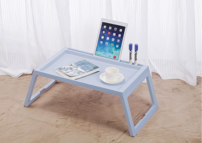 Multifunction Laptop Bed Desk with foldable legs for Home Office – Blue