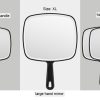 Extra Large Black Handheld Mirror with Handle – 31.5×23 cm