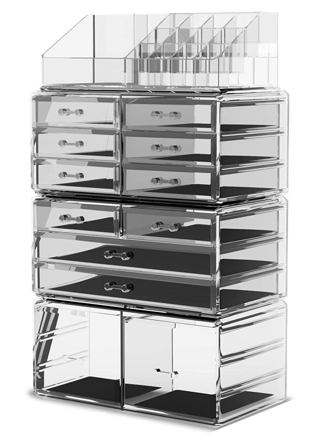 Makeup Cosmetic Organizer Storage with 12 Drawers Display Boxes – Clear