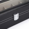 Black PU Leather Watch Organizer Display Storage Box Cases for Men & Women – 30x12x8 cm