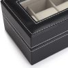 Black PU Leather Watch Organizer Display Storage Box Cases for Men & Women – 30x12x8 cm