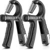 2 Pack Adjustable Hand Grip Strengthener for Hand Grip Strength and Wrist Rehabilitation (Resistance 5-60 kg)