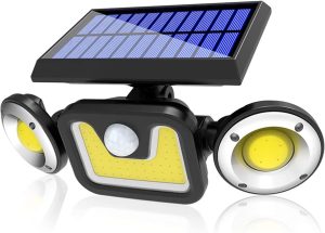 Outdoor Solar Lights with 3 Adjustable Head for Porch Garden Patio