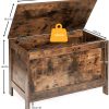 Wooden Sturdy Entryway Storage Bench with Safety Hinge