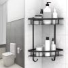 2 Pack Aluminum Adhesive Shower Caddy Corner Shelf Storage Rack for Bathroom