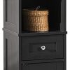 Freestanding Tall Bathroom Cabinet 170 x 32 x 30 cm (Black)