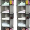 5 Foldable Shelf Hanging Closet Organizer Space Saver with Side Accessories Pockets for Clothes Storage. – 2