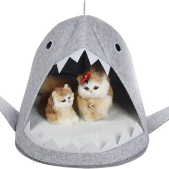 Shark Shape Pet Cave Bed for Cats andSmall Dogs 45 x 45 x 38 cm