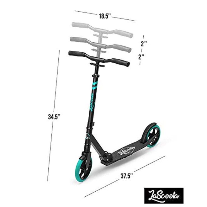 Lascoota Pulse Kick Push Commuter Scooter Teen Adult Graphic – Black