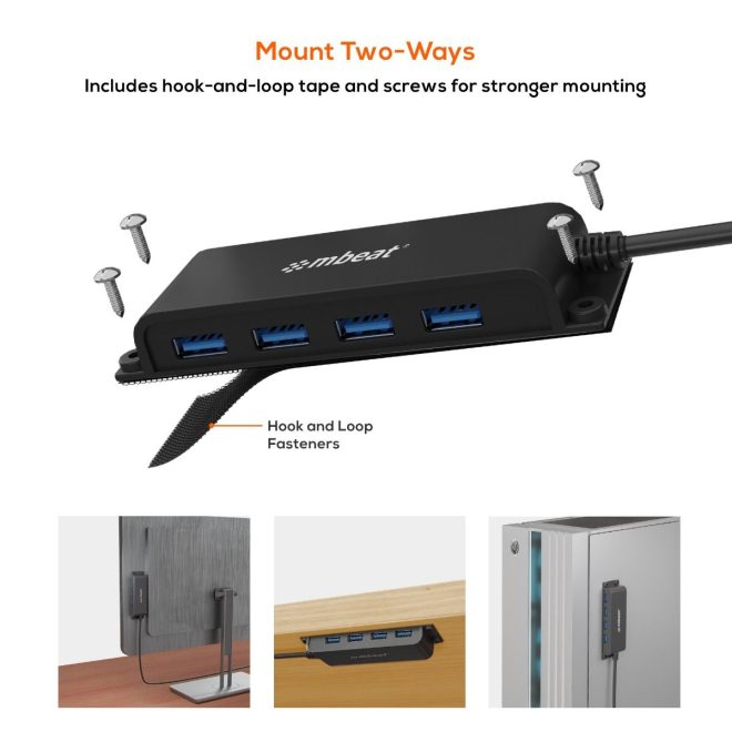 Mountable 4-Port USB-C Hub