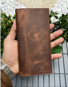 Leather Phone Wallet – Brown