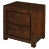 Amsterdam 2 Drawer Bedside Table (Mahogany)