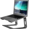 Adjustable Portable Aluminium Laptop Stand Ergonomic Tray Holder Cooling Riser – Black