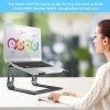 Adjustable Portable Aluminium Laptop Stand Ergonomic Tray Holder Cooling Riser – Black