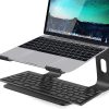 Adjustable Portable Aluminium Laptop Stand Ergonomic Tray Holder Cooling Riser – Black