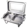 9L Chafing Dish Set Buffet Pan Bain Marie Bow Stainless Steel Food Warmer – 2 X 4.5L