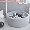 90x30cm Ocean Ball Play Pit Soft Baby Kids Paddling Foam Pool Child Barrier Toy. – Grey