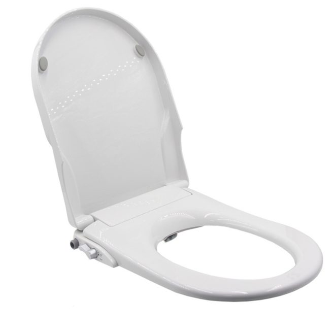 Non Electric Bidet Toilet Seat Cover Bathroom Dual Nozzle Spray Water Wash – D Shape