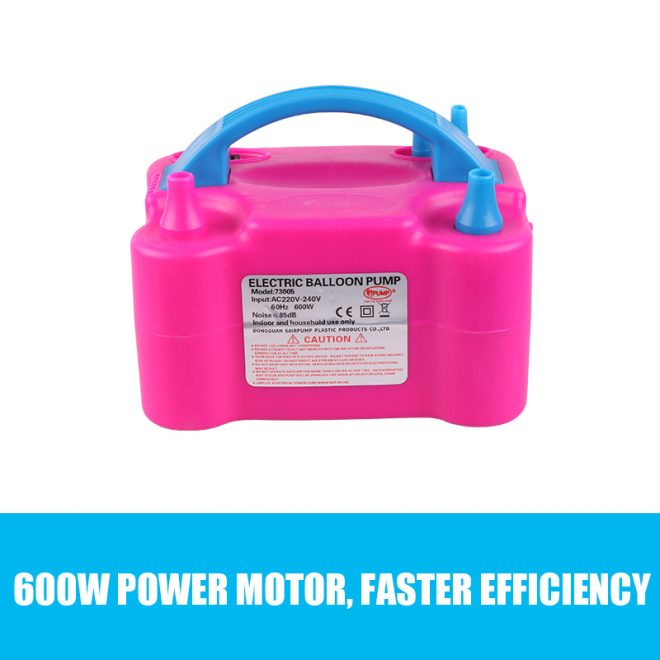 Portable Electric Balloon Air Pump+ 80PCS Ballons Inflator 600W Power 2 Nozzles