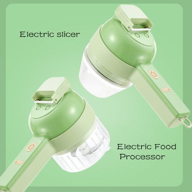 4 In 1 Handheld Electric Vegetable Cutter Multifunction Vegetable Fruit Slicer