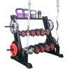 3-Tier Weights and Barbell Storage Rack Barbell Dumbbell Kettlebell Weight Plate