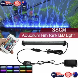 LED Aquarium Lights Submersible Air Bubble RGB Light for Fish Tank Underwater – 38 cm