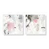 Abstract Pink Grey 2 Sets White Frame Canvas Wall Art – 50×50 cm