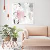 Abstract Pink Grey 2 Sets White Frame Canvas Wall Art – 50×50 cm