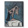 Wall Art 100cmx150cm Head Of A Woman By Pablo Picasso Black Frame Canvas