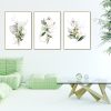 Wall Art 70cmx100cm Green and Gold Watercolor Botanical 3 Sets Gold Frame Canvas