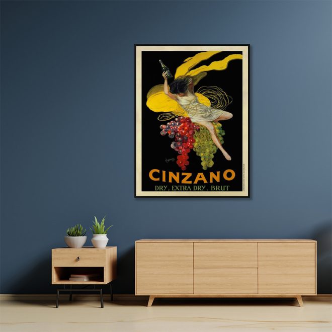 Wall Art 100cmx150cm Cinzano Black Frame Canvas