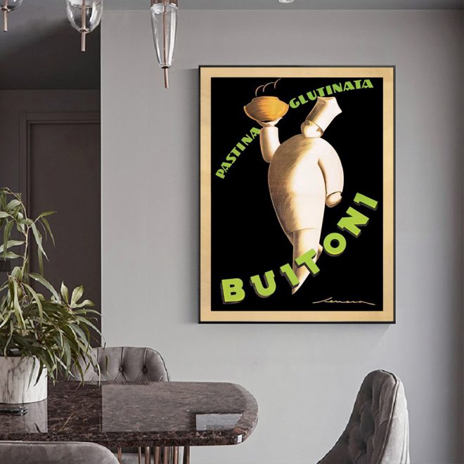 Wall Art 40cmx60cm Buitoni Black Frame Canvas