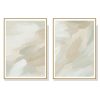 Beige and Sage Green 2 Sets Gold Frame Canvas Wall Art – 50×70 cm