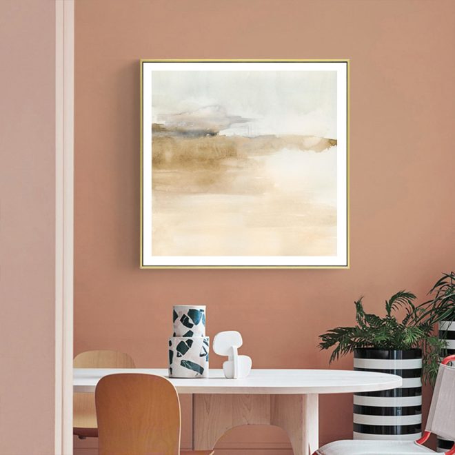 90cmx90cm Atmospheric Edge II Gold Frame Canvas Wall Art